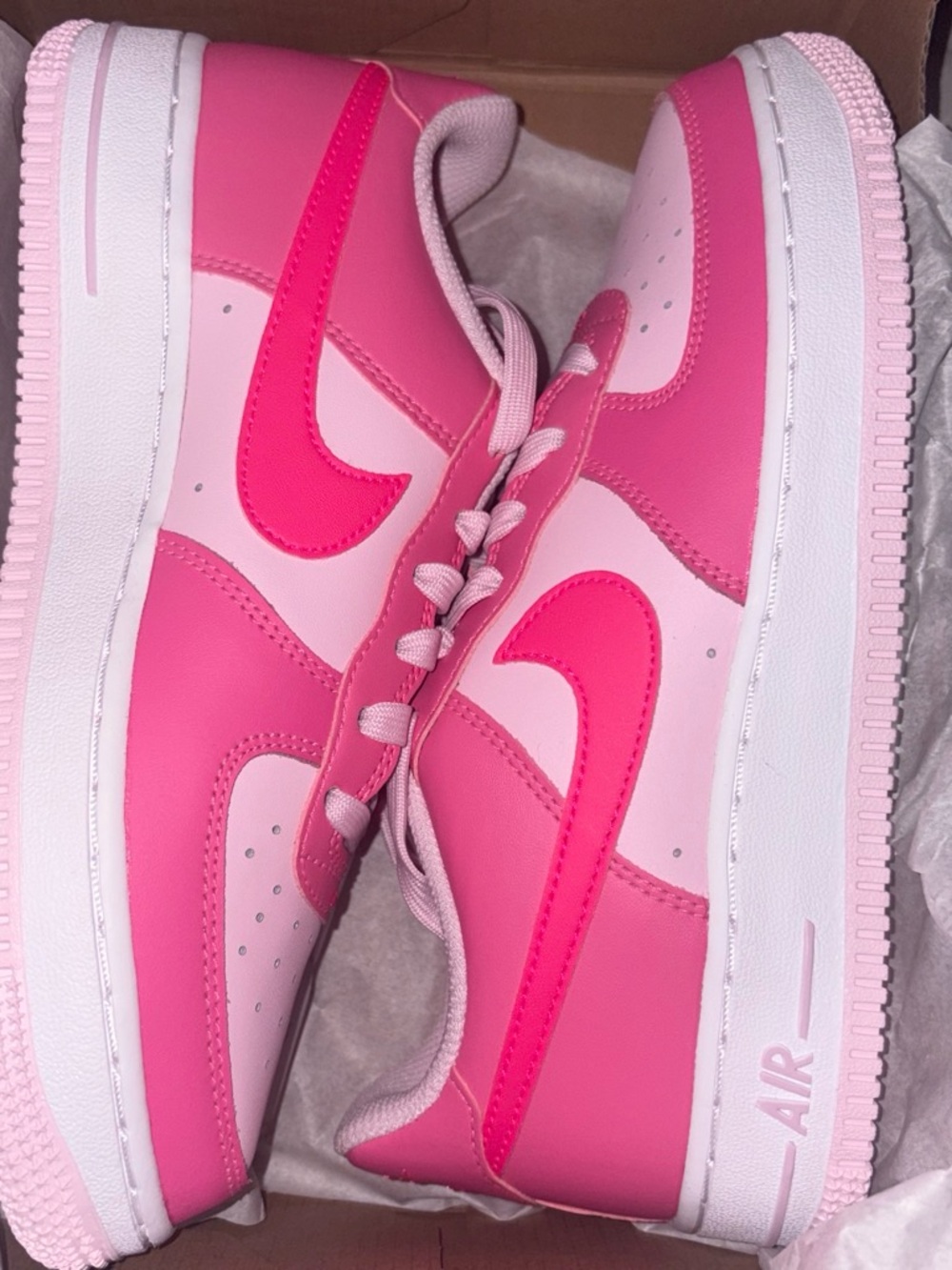 Nike Air force 1 BG Pink Two-Tone Low-Top Sneakers Size 5.5 (womens7)